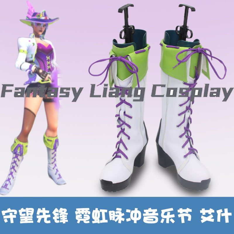 Women Shoes Japan - Anime Neon Pulse Ashe Cosplay Botları,
