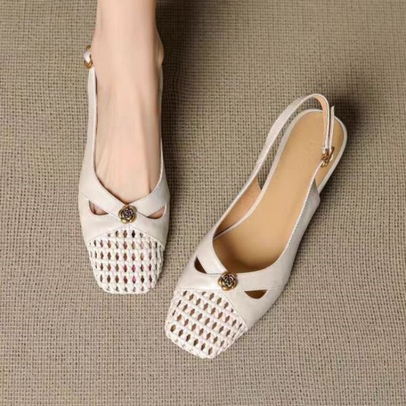 Women Shoes Size - Kadın Fransız tarzı kapalı burunlu sandaletler,
