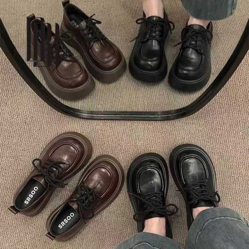 Women Shoes Size - Kadın Vintage Kahverengi Bağcıklı Platform Oxford