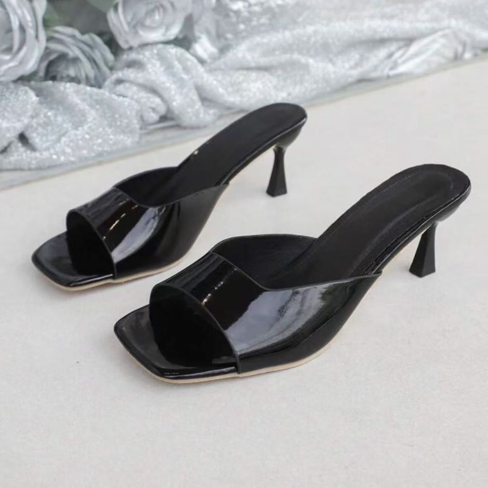 Strappy Heeled Sandals - Moda Balık Ağzı Terlik Yazlık Rahat