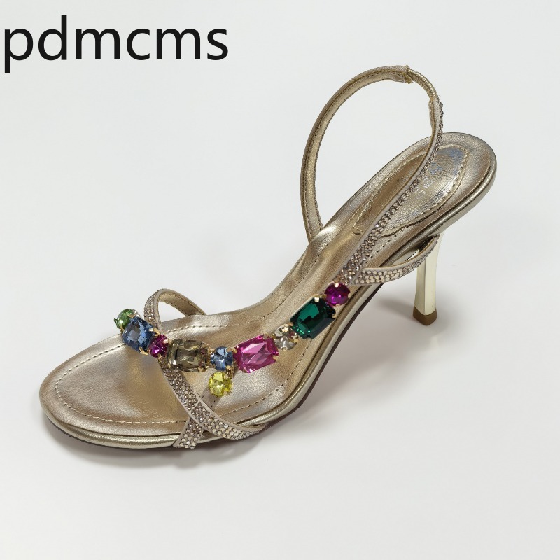 Women Shoes Brand - Yeni Kadın Sandaletleri, Yazlık, Renkli Taş