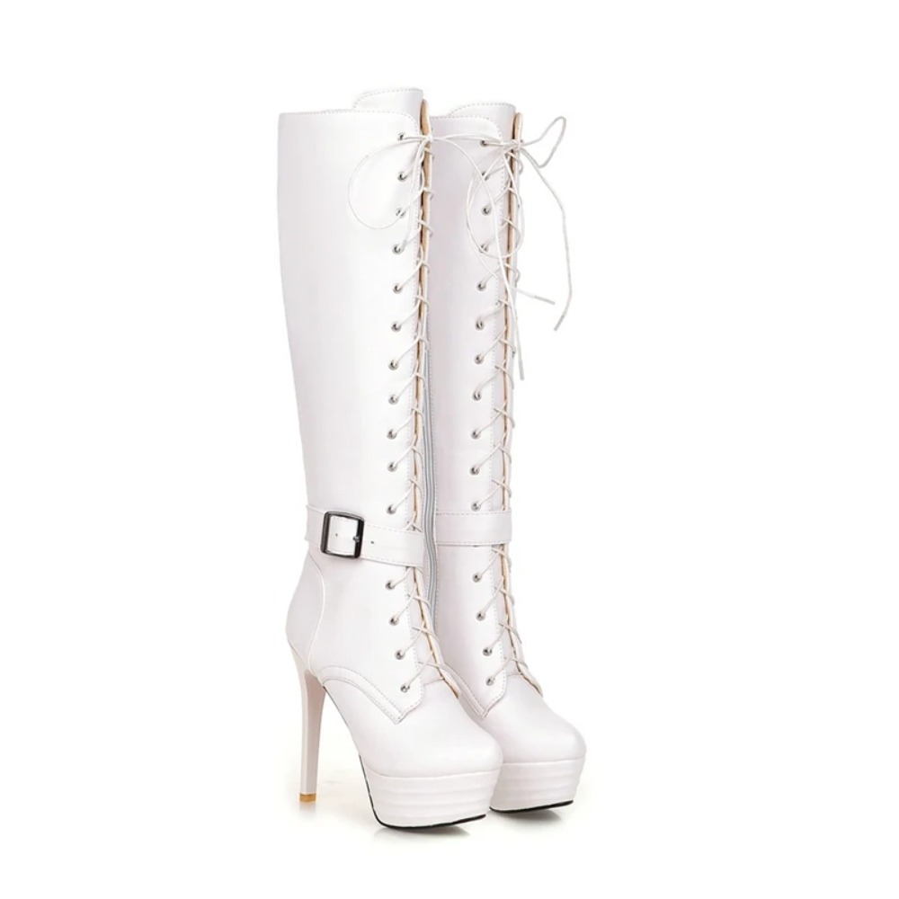 Zip Up Boots Short - Diz Üstü Botlar Kadın Botları Moda