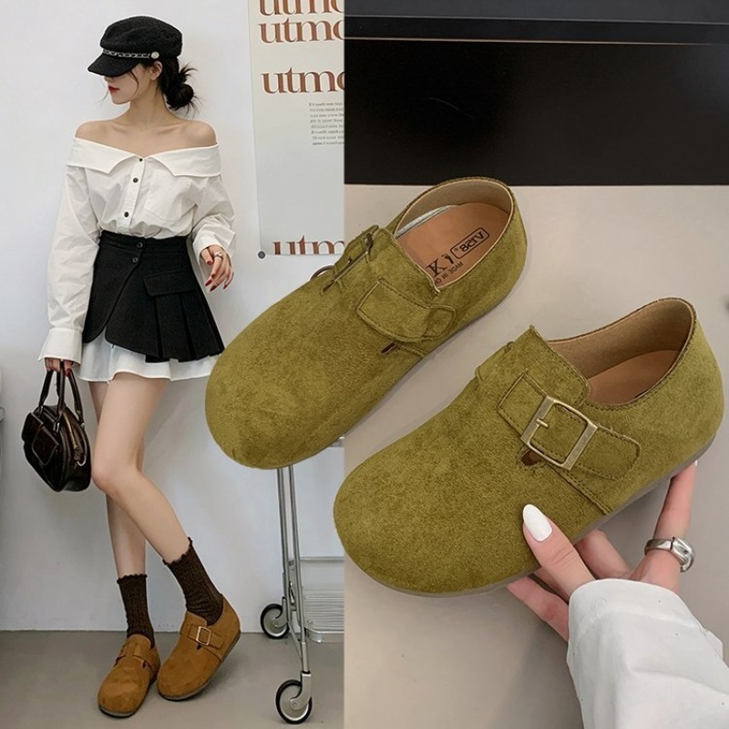 Women Shoes Size - Kadın Süet Kapalı Topuklu Birken Ayakkabılar