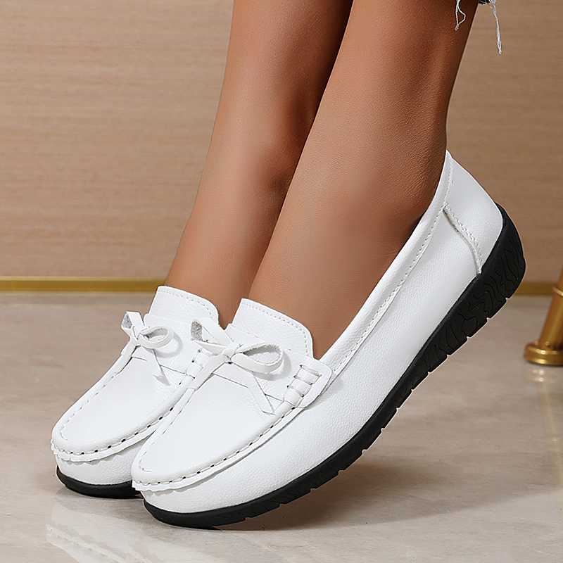Hakiki Deri Kadın Flats Moda S - Women'S Shoes Loafers Black incelemesi ve fiyatı