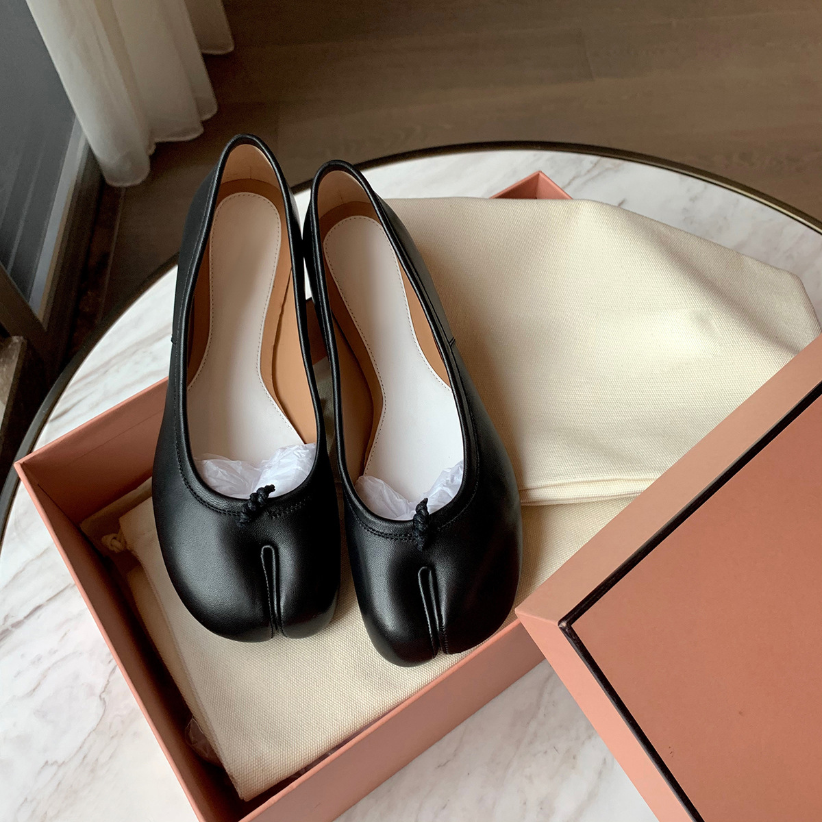 Siyah Bale Daireler Bölünmüş T - Women'S Shoes Loafers Black incelemesi ve fiyatı