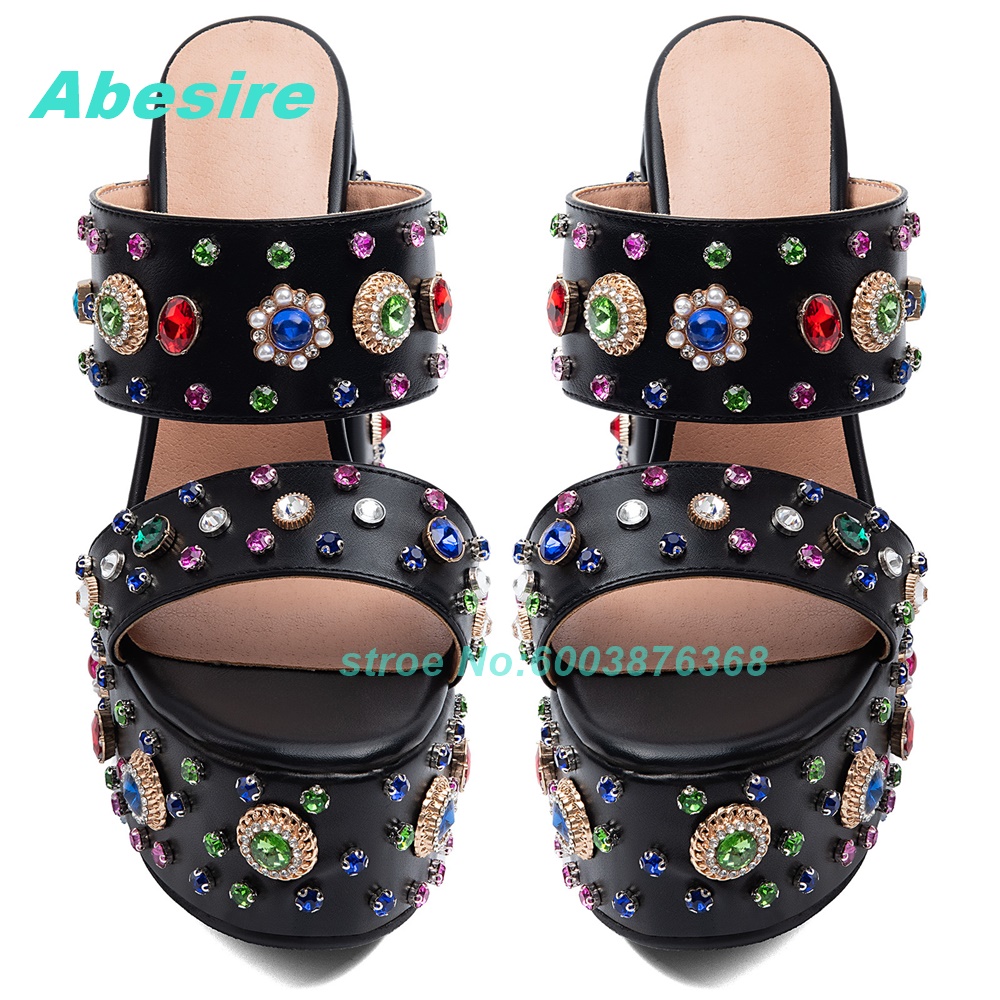 Çok Renkli Taşlı Kalın Topuklu - Women'S Shoes Y2K incelemesi ve fiyatı