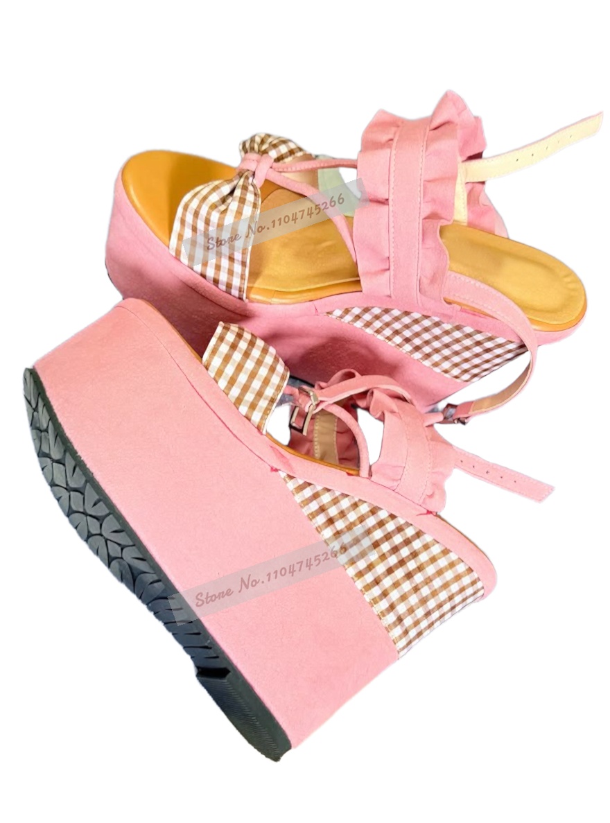 Pembe Süet Kama Platform Sanda - Women'S Shoes Y2K incelemesi ve fiyatı