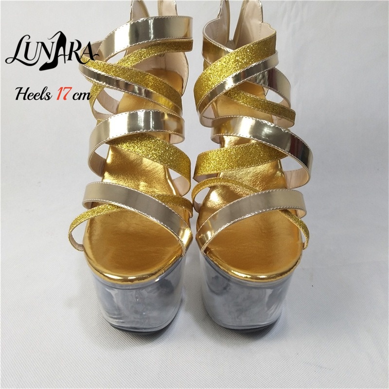 17cm/7 İnç Altın Metalik Askıl - Strappy Heeled Sandals incelemesi ve fiyatı