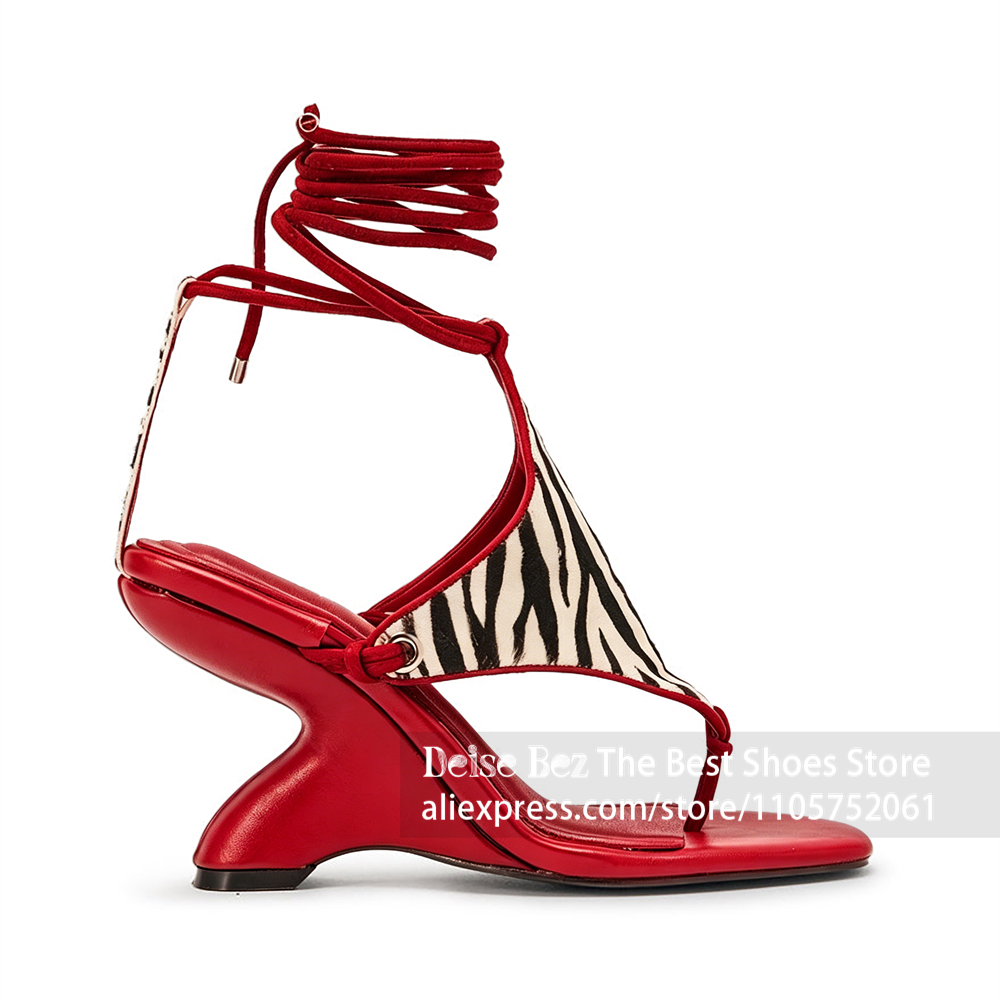Zebra Desenli Bağcıklı Heykel  - Strappy Heeled Sandals incelemesi ve fiyatı