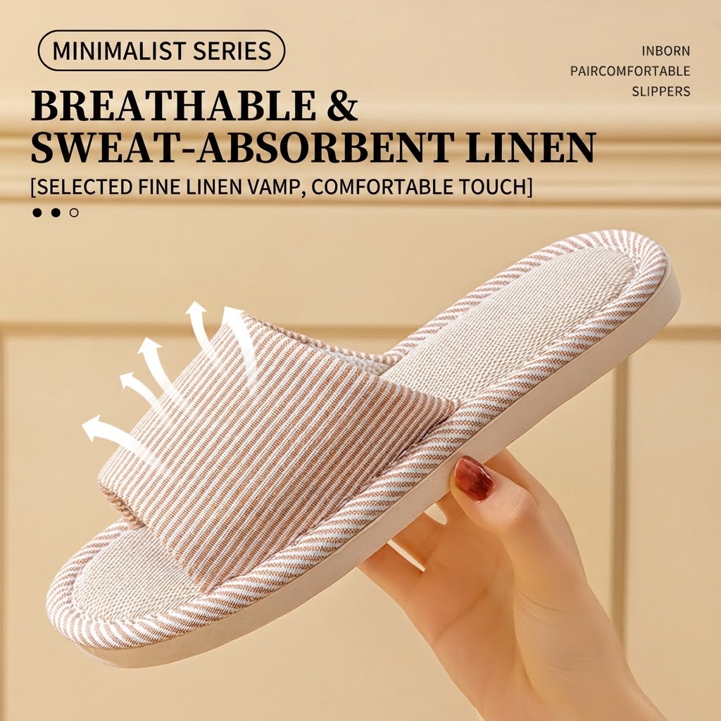 Nefes Alabilen Keten Terlik Ka - Women'S Shoes To Men'S Size incelemesi ve fiyatı